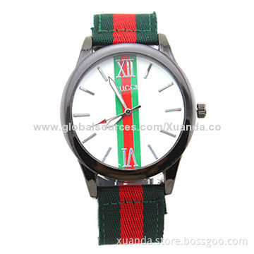 Metal watches, manufacturer, metal case and nylon strap Japan movement quartz